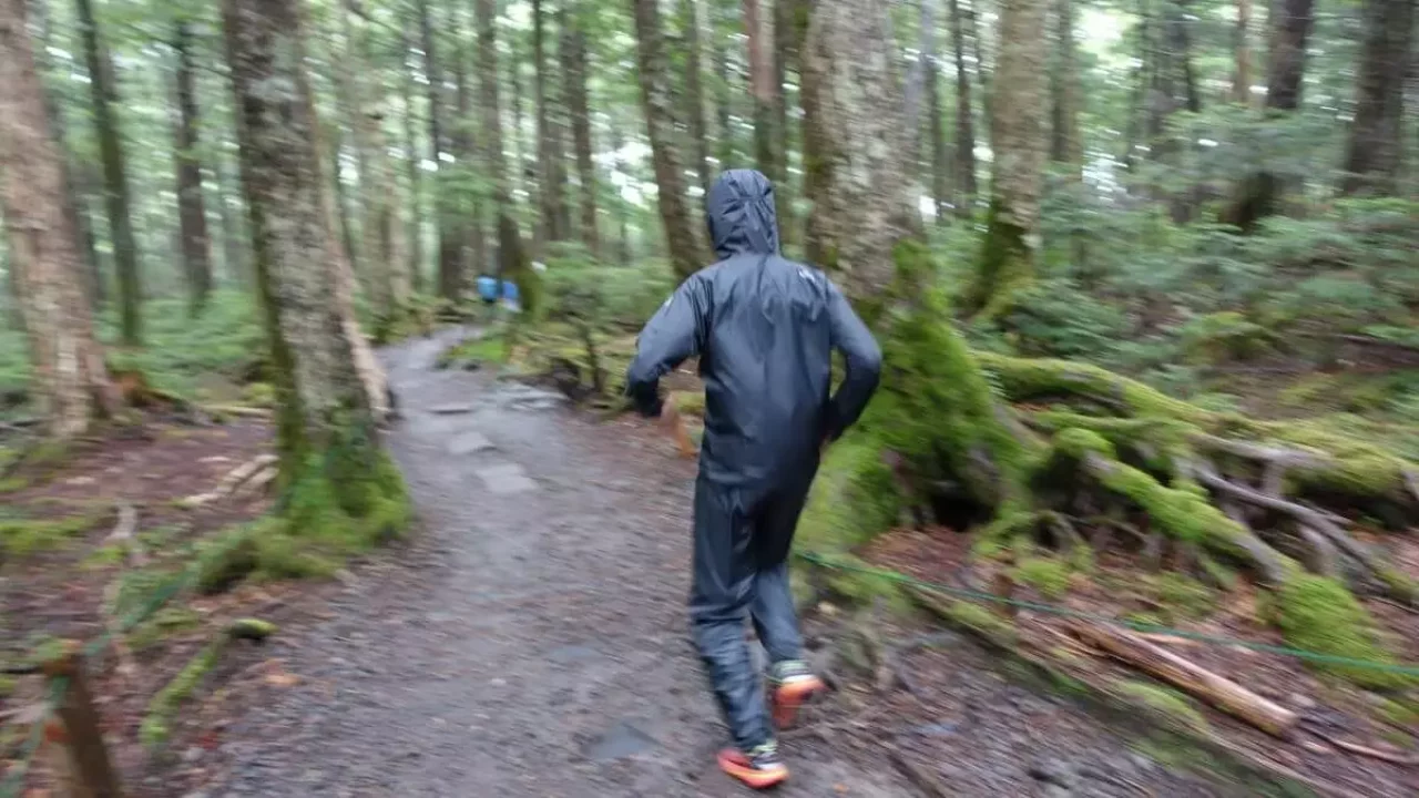 超軽量レインウェア THE NORTH FACE ストライクトレイルフーディでトレラン