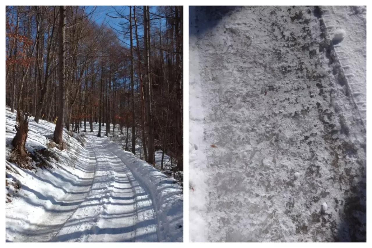 チェーンスパイクを選ぶシーン