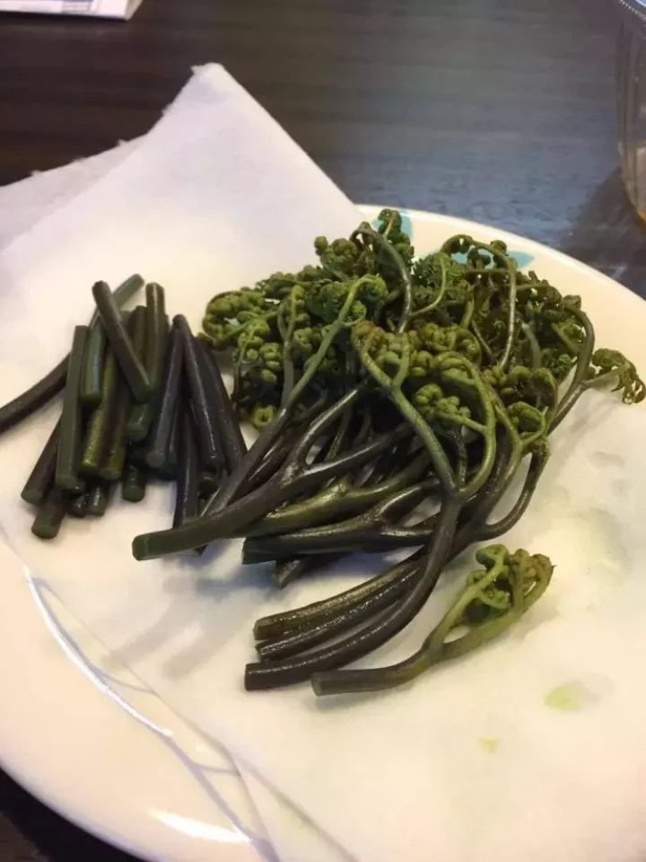 ナミネムくんが持ち帰って調理したワラビ