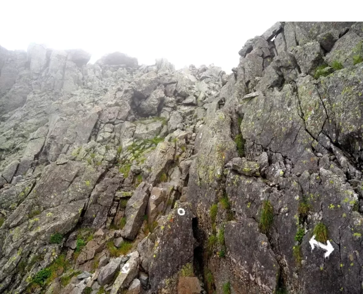 北穂高岳への最後の登り