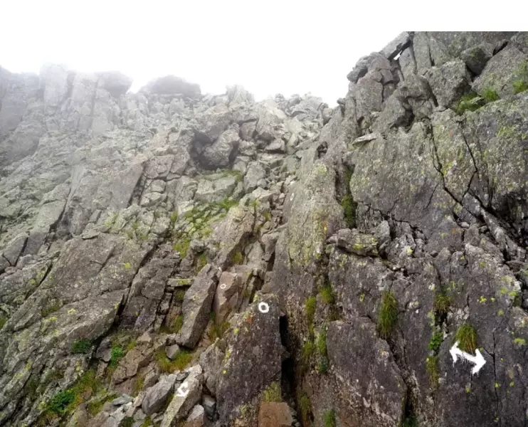 北穂高岳への最後の登り