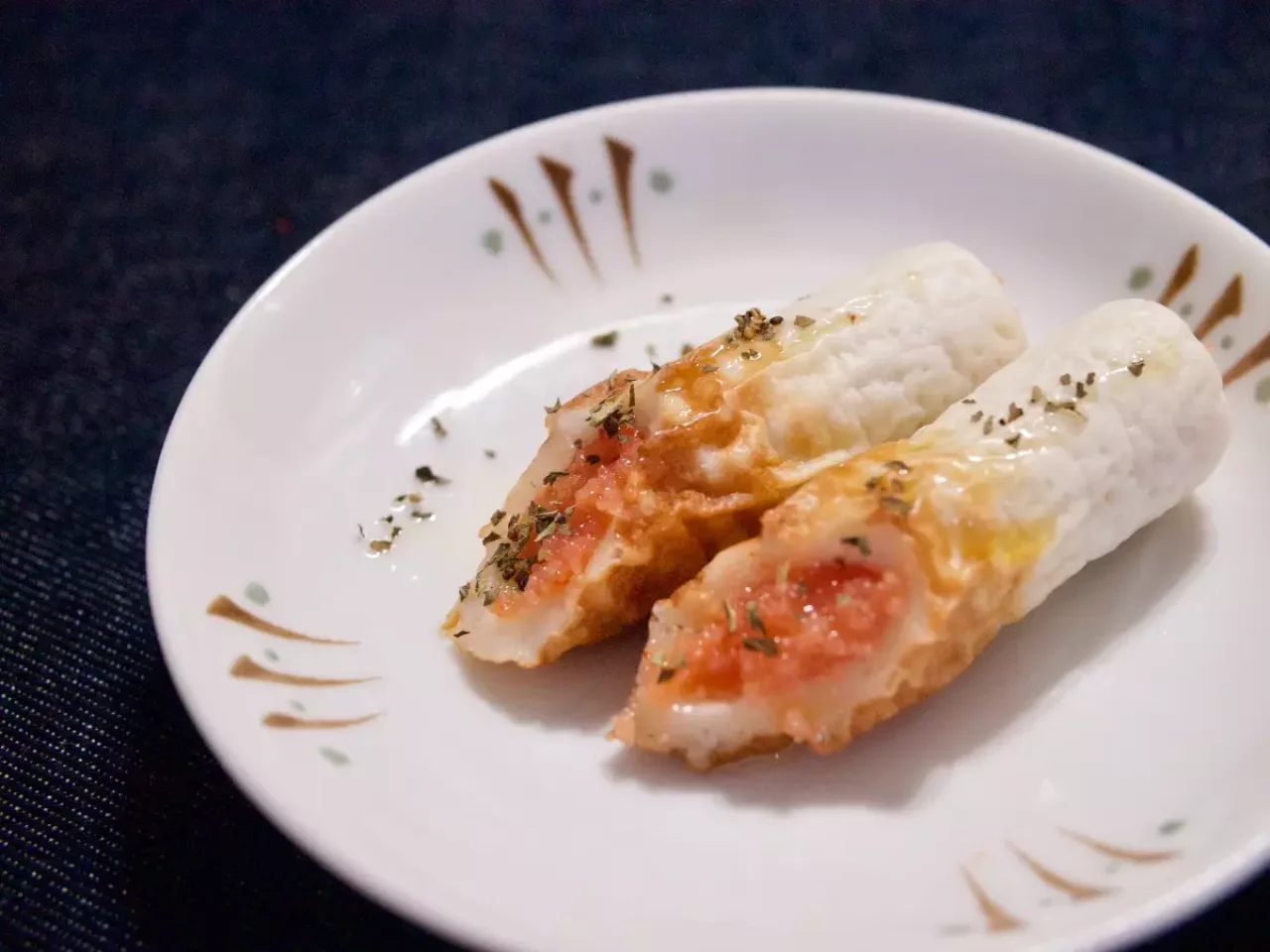 ちくわの明太子詰め&バジル