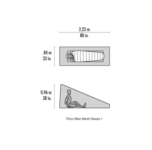 MSRスルーハイカーメッシュハウス1のサイズ