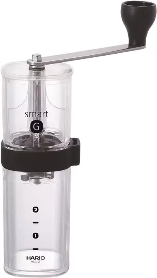 2人分のコーヒー豆を挽けて軽量なミル『HARIO コーヒーミル・スマートG クリア』