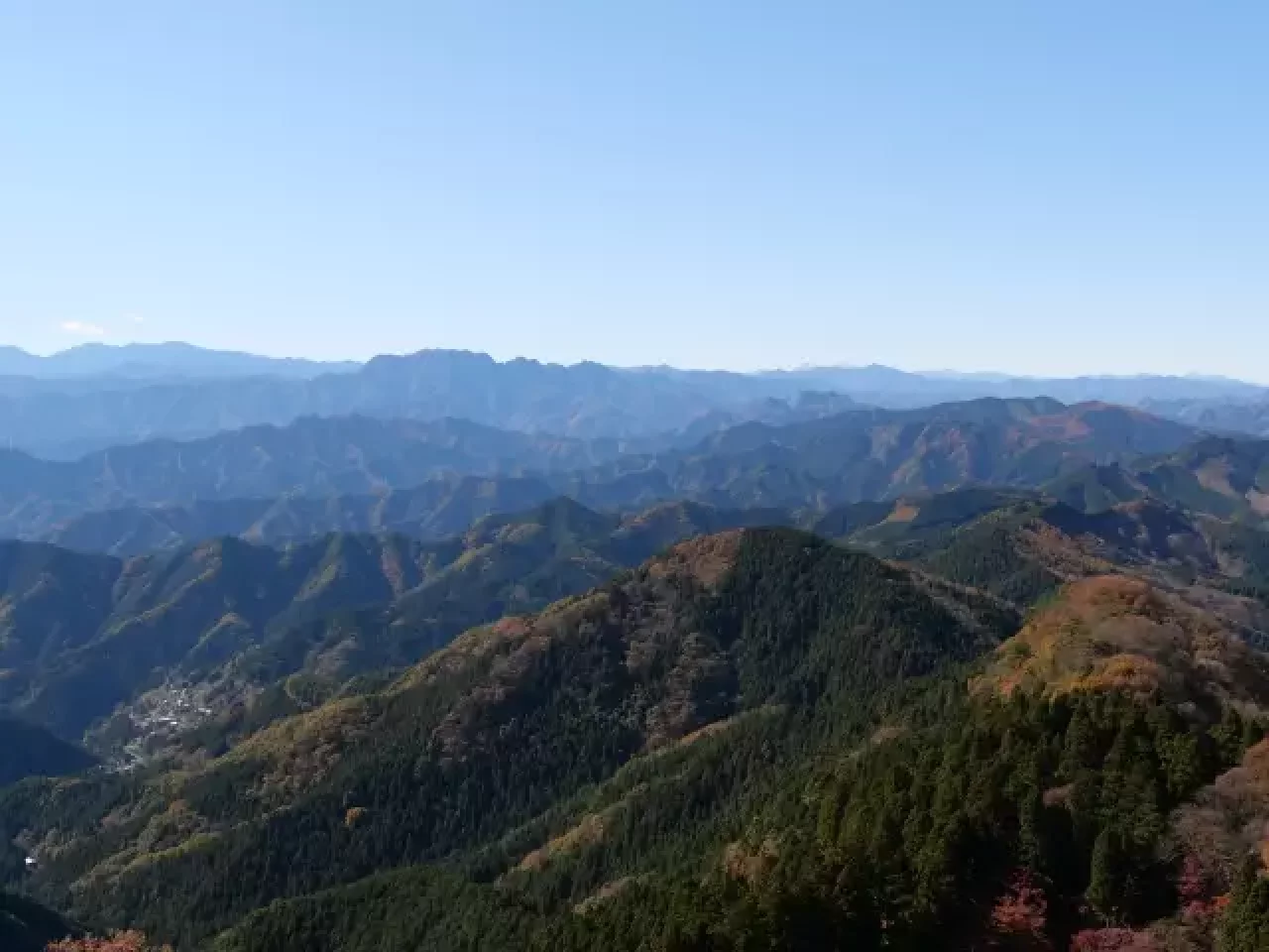 城峰山の山頂からの景色
