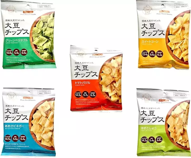 7位)1gあたりのタンパク質量2.4:ビオクラ  大豆チップス