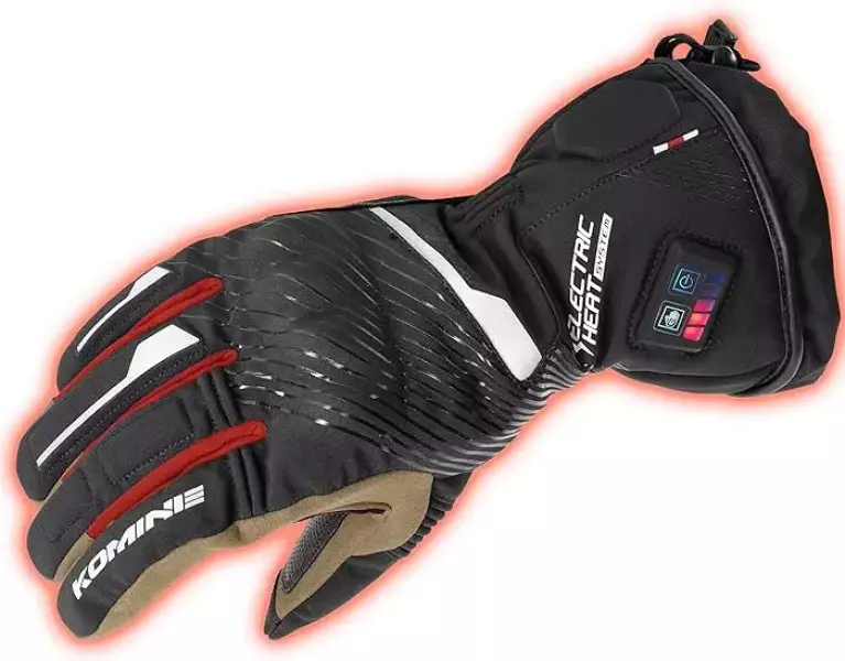 コントロールシステム採用の7.4V電熱グローブ コミネ デュアルヒートプロテクトエレクトリックグローブ