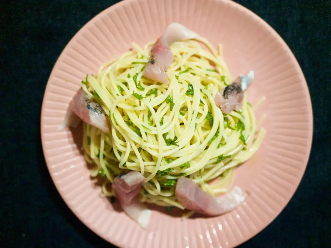 鯵と青じその冷製パスタは、しっかりと冷やしておこう!