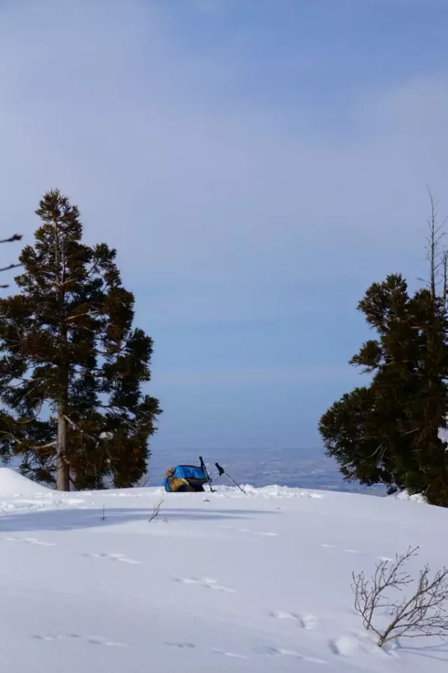 冬の登山 頂上