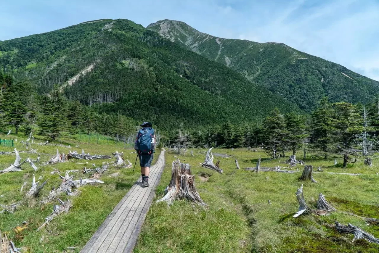聖平小屋へと向かう木道