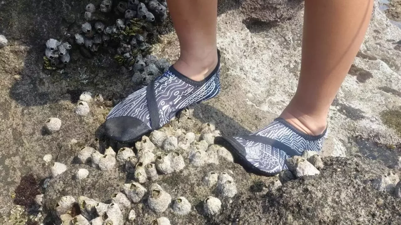 フィットキックスで川遊び