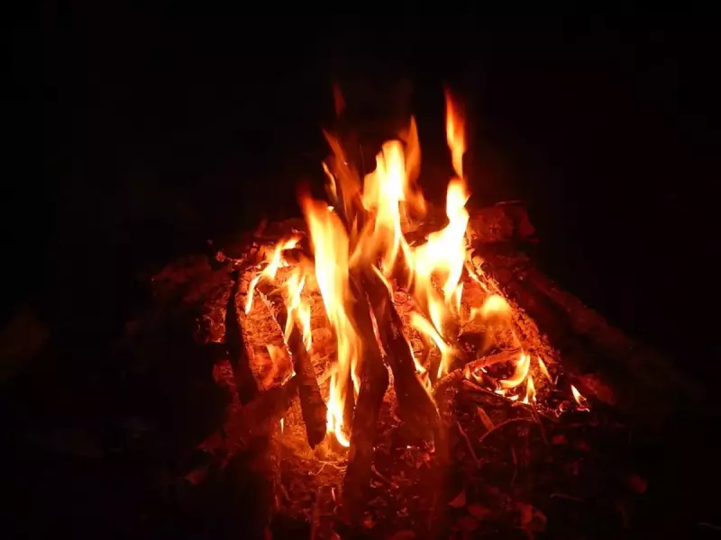 沢登りの魅力 焚火を見つめる