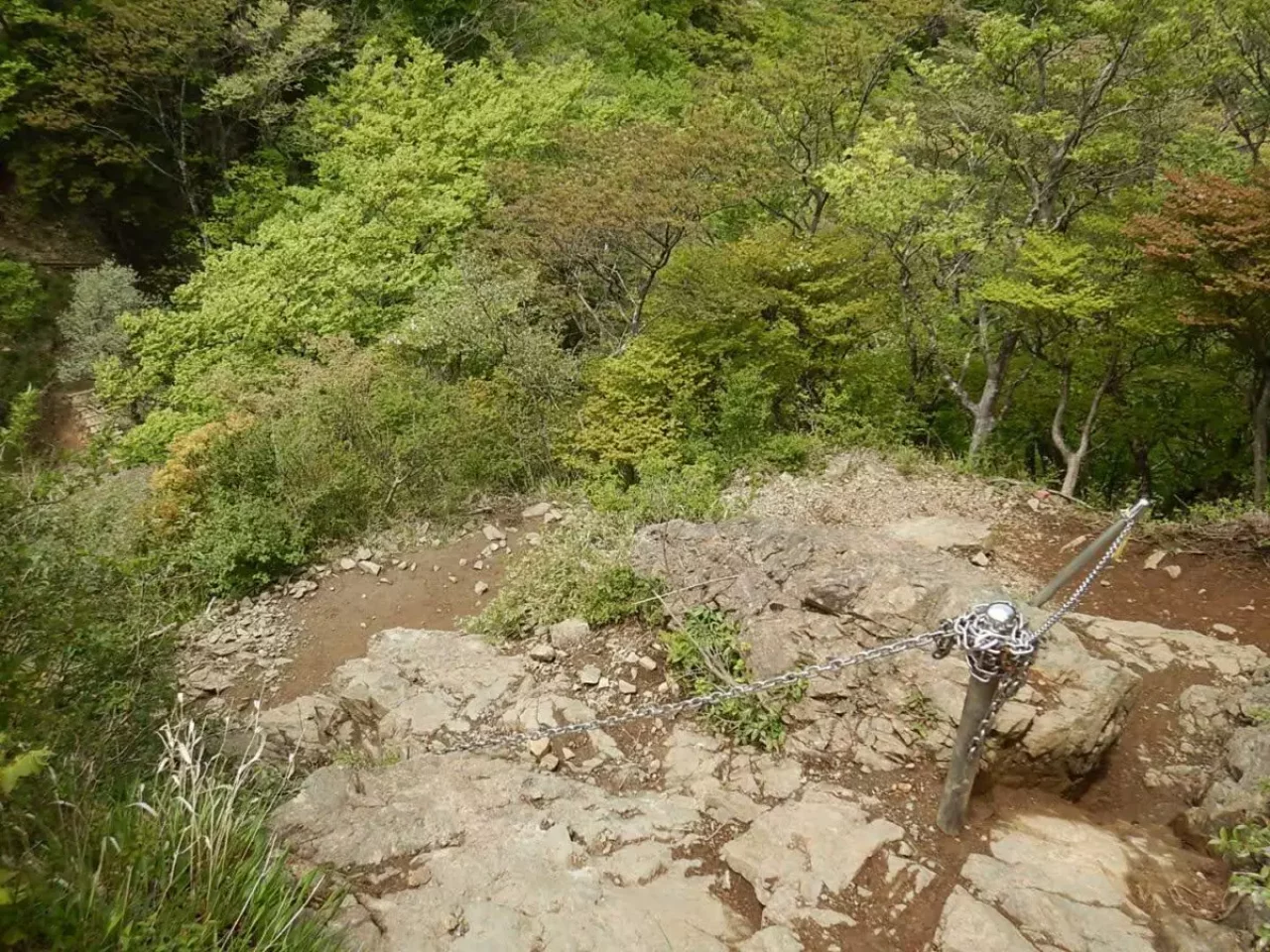 烏尾山 登山 登山道 鎖場
