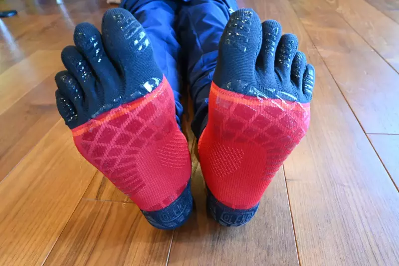 ソックスの裏には滑り止めの施し