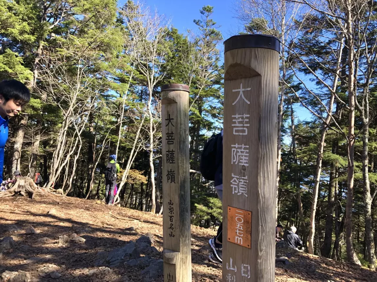 大菩薩嶺までは上で説明した登山道と全く同じルート