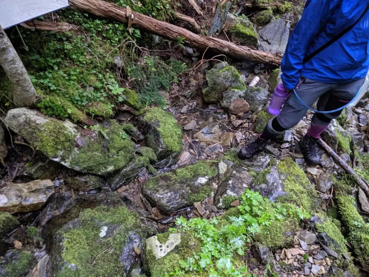 高山避難小屋の水場