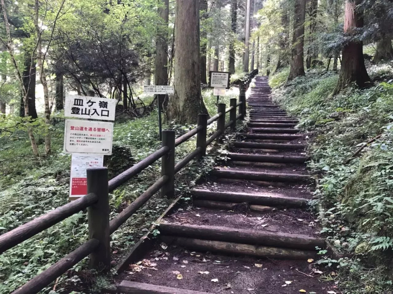 皿ヶ嶺の風穴コース登山口