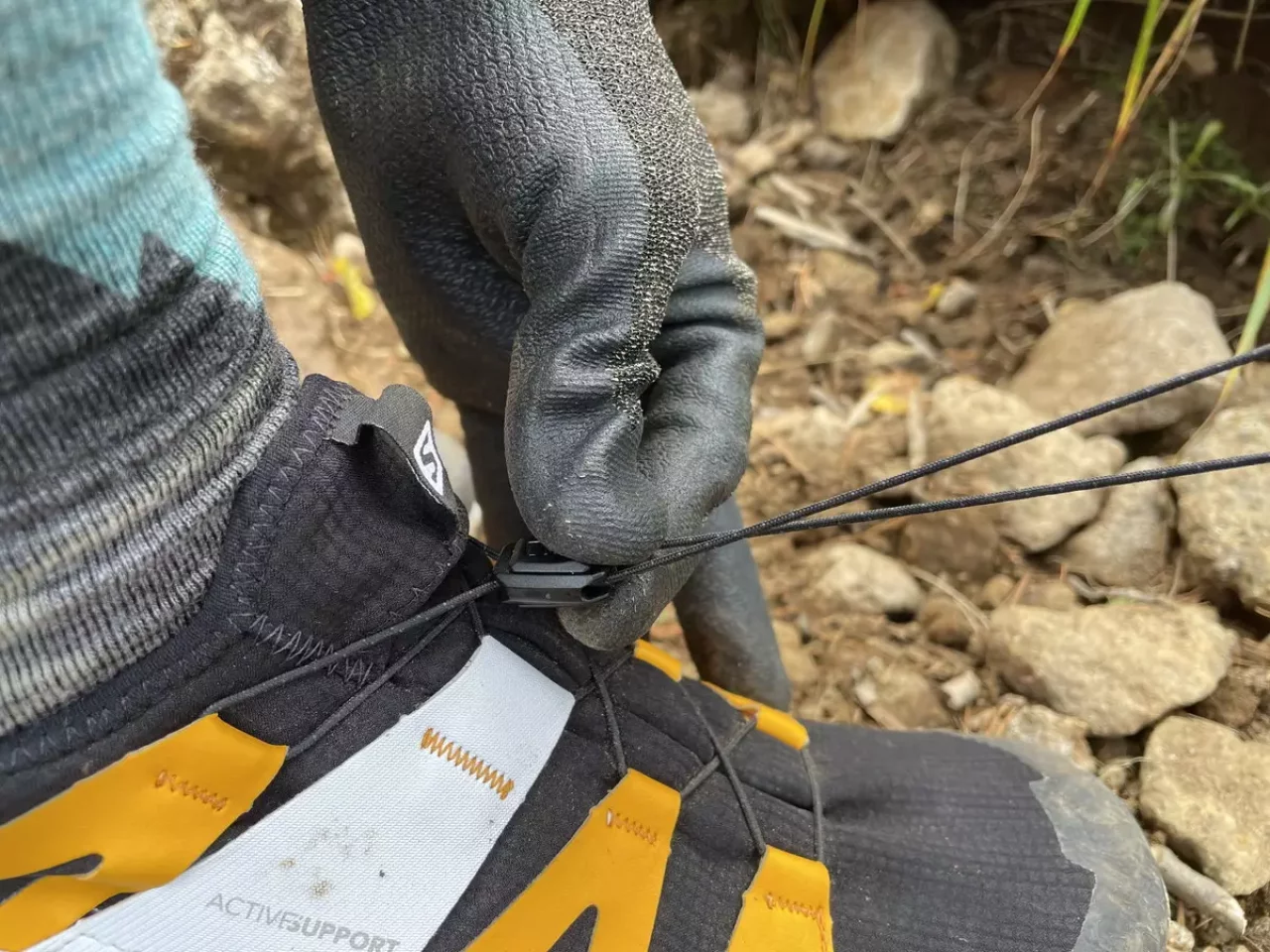 SALOMON X ULTRA PRO GORE-TEX 八ヶ岳登山レビュー シューレース