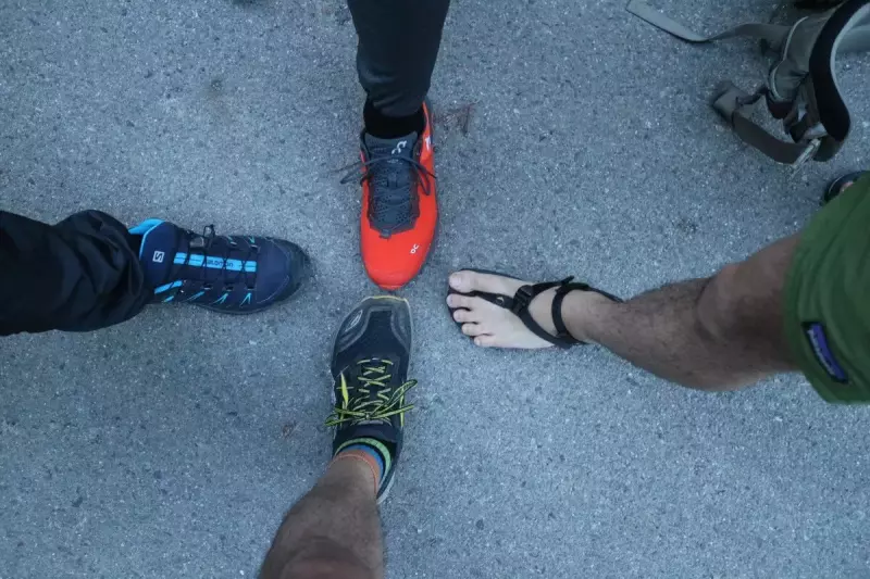 蝶ヶ岳の登山靴