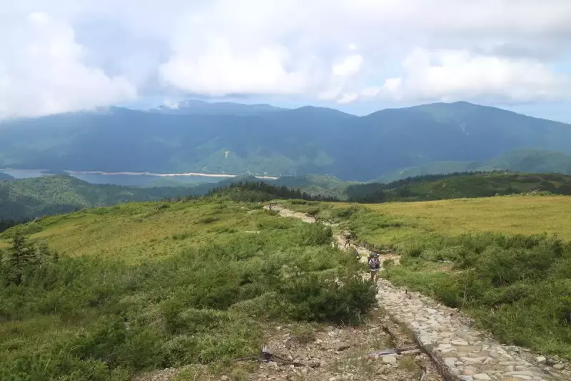登山道を太郎平小屋に向かって