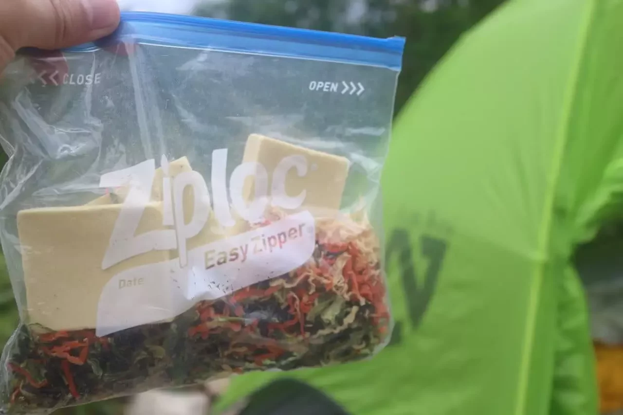 ジップロックに入れて