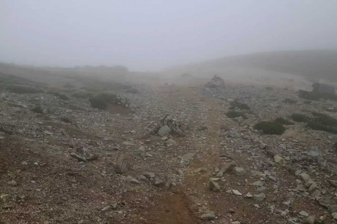 北アルプスでの雨