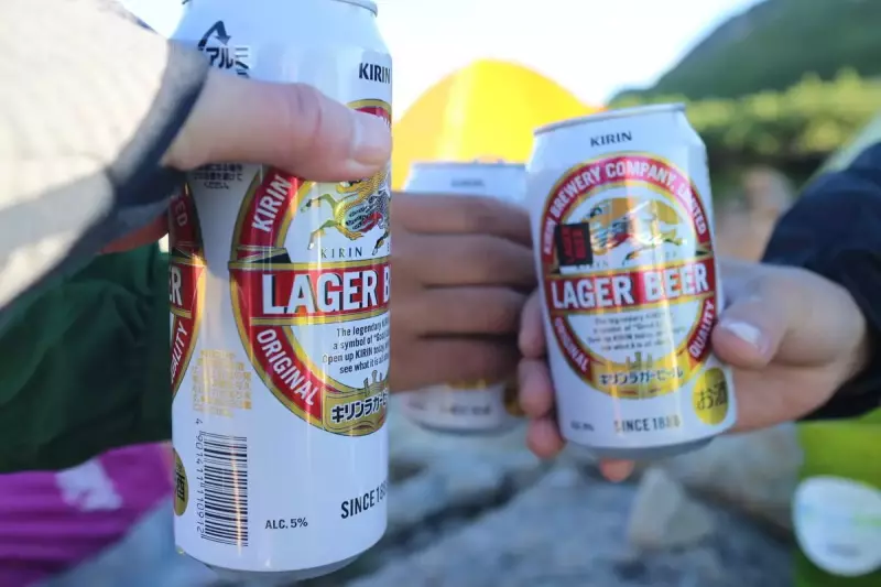 笠ヶ岳のテント場で乾杯