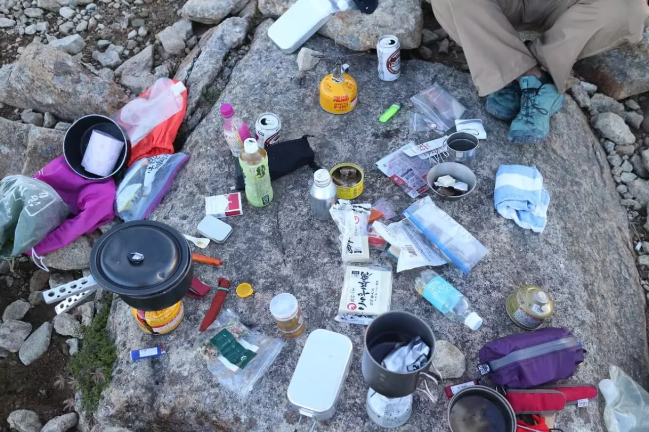 笠ヶ岳のテント場で山ごはん
