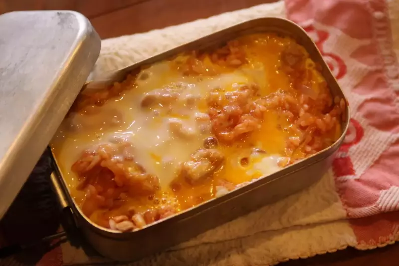 メスティンレシピ とろとろオムライス 完成