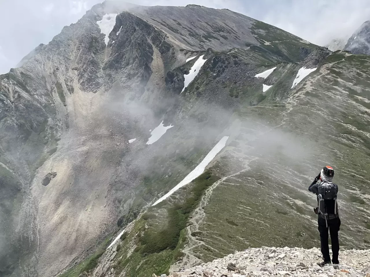 白馬岳から白馬三山への道のり