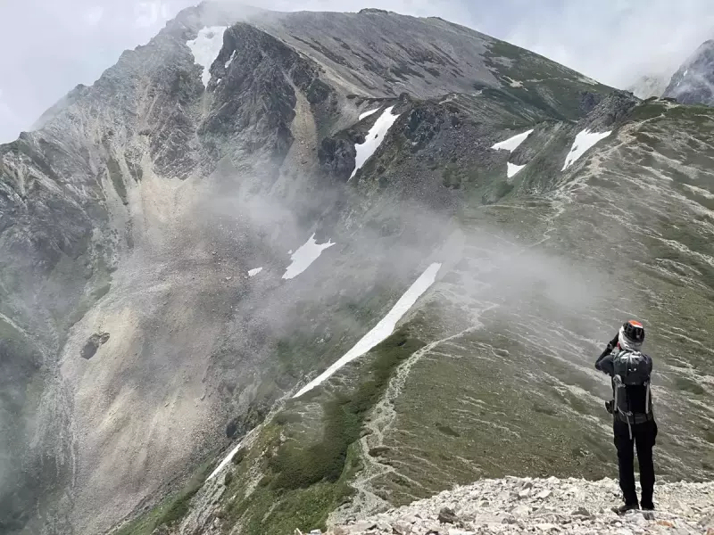 白馬岳から白馬三山への道のり