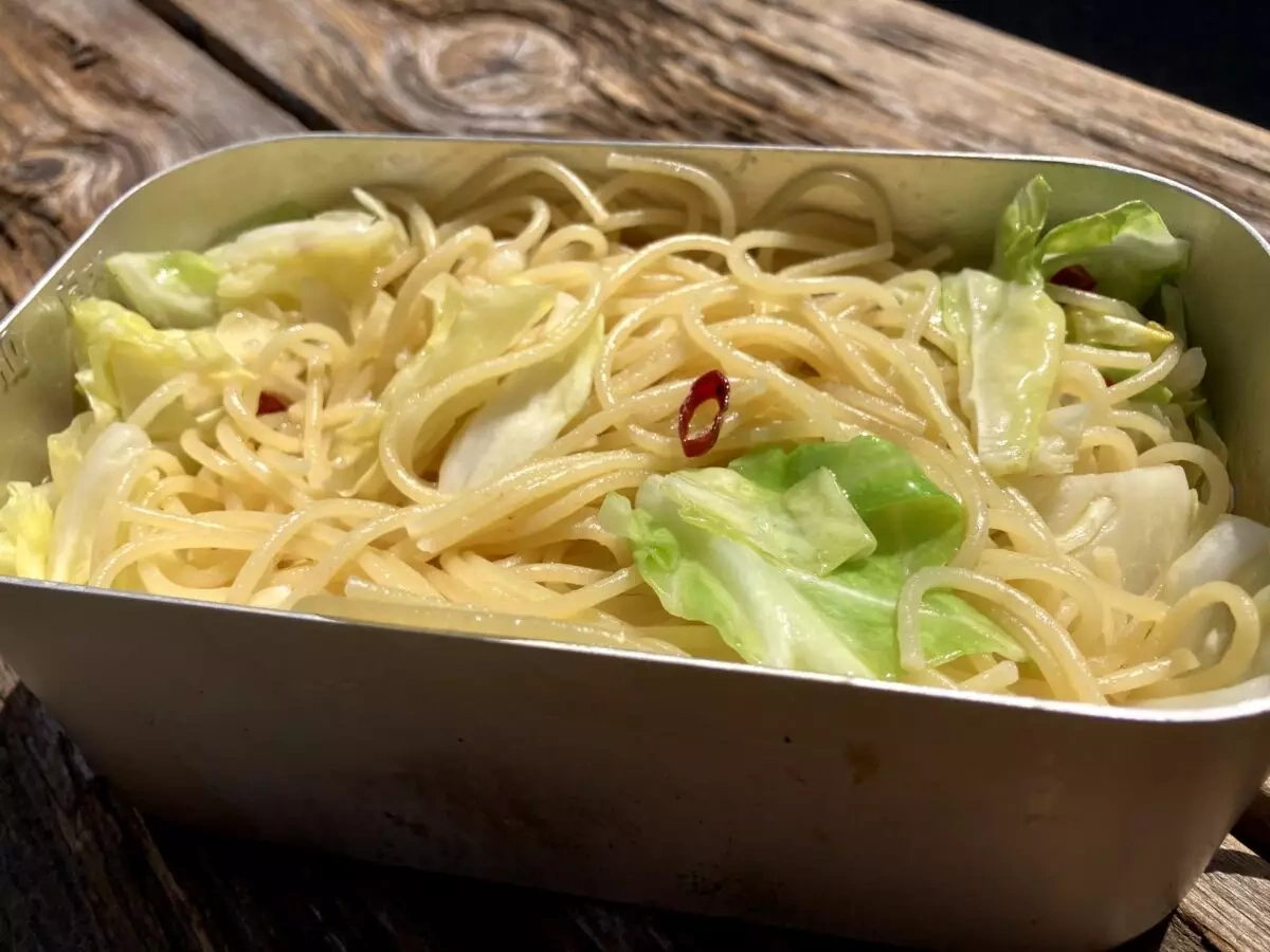 メスティンパスタレシピ‐ペペロンチーノ