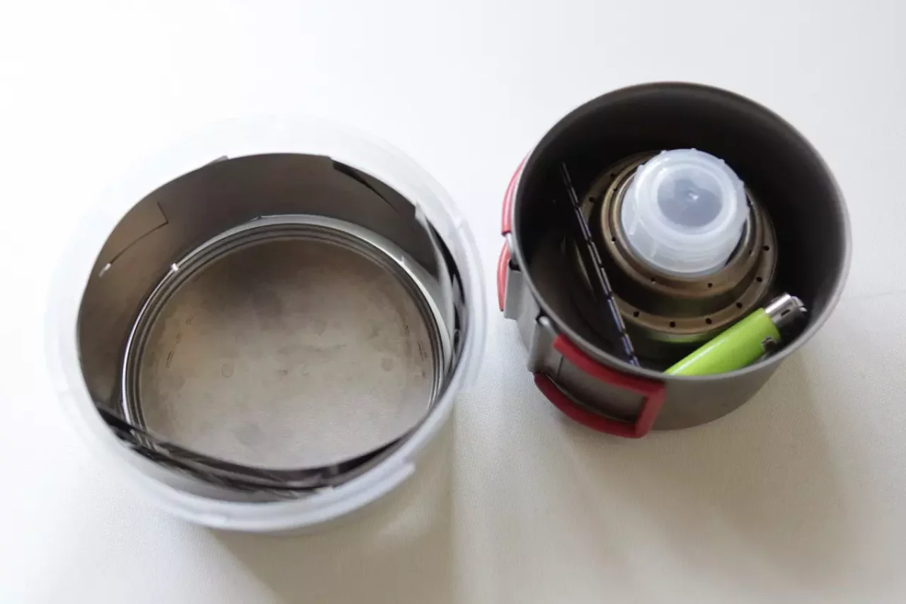 Tiフーボーと風防ケースとクッカーのスタッキング方法