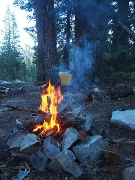 ロングトレイル ジョンミューアトレイルでの焚き火