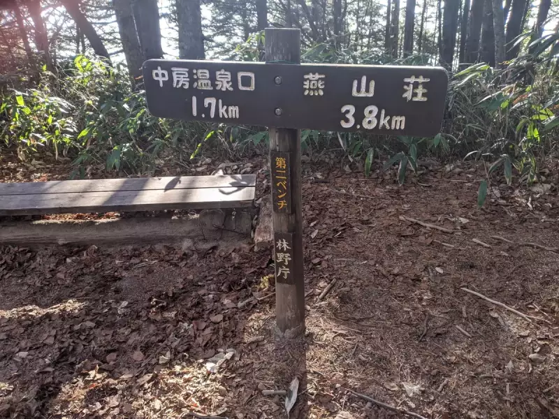 合戦尾根 第2ベンチ標識