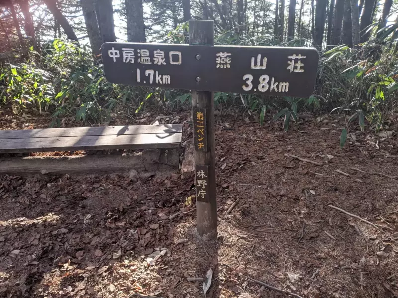 合戦尾根 第2ベンチ標識