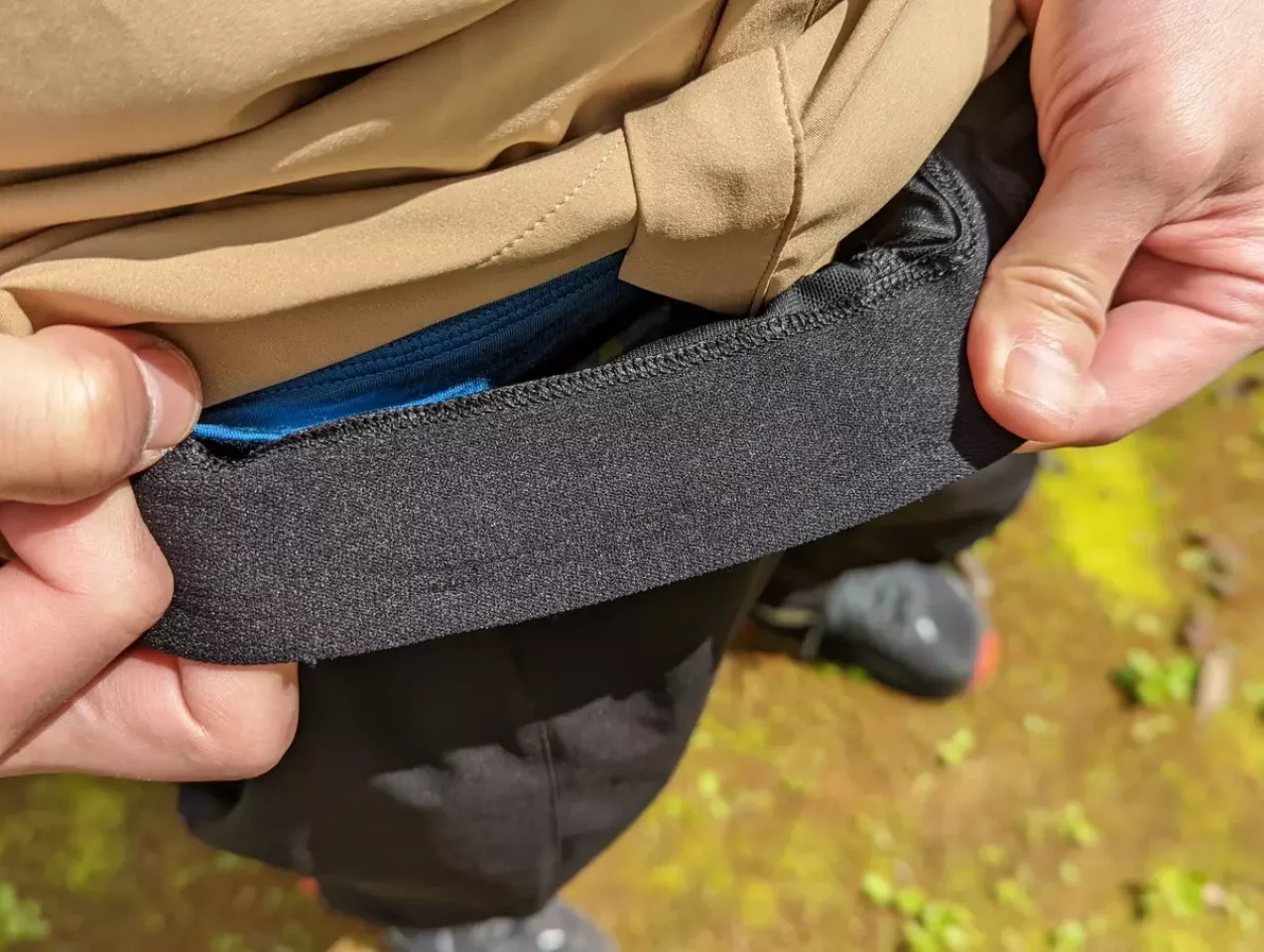 ウエスト内側は肌当たりの良い素材 アークテリクス インセンドパンツ