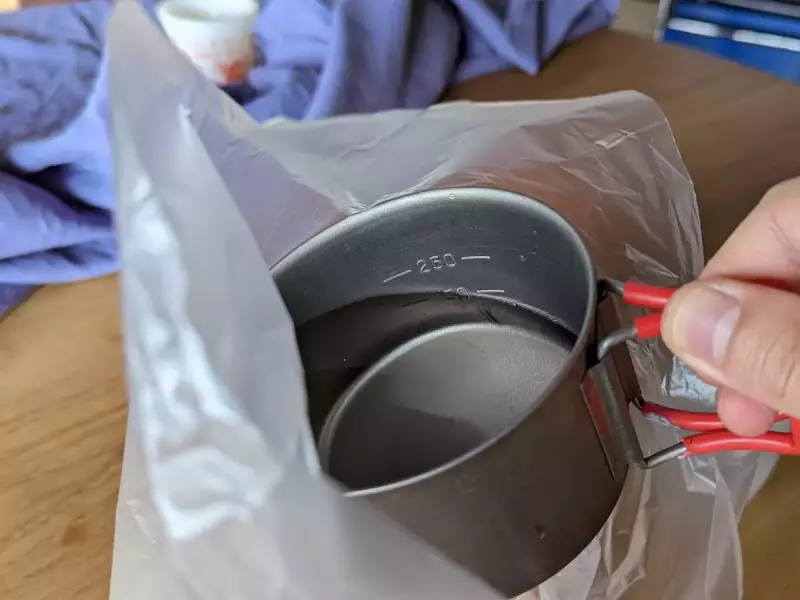 ステップ1:アイラップにお米とお水を入れる