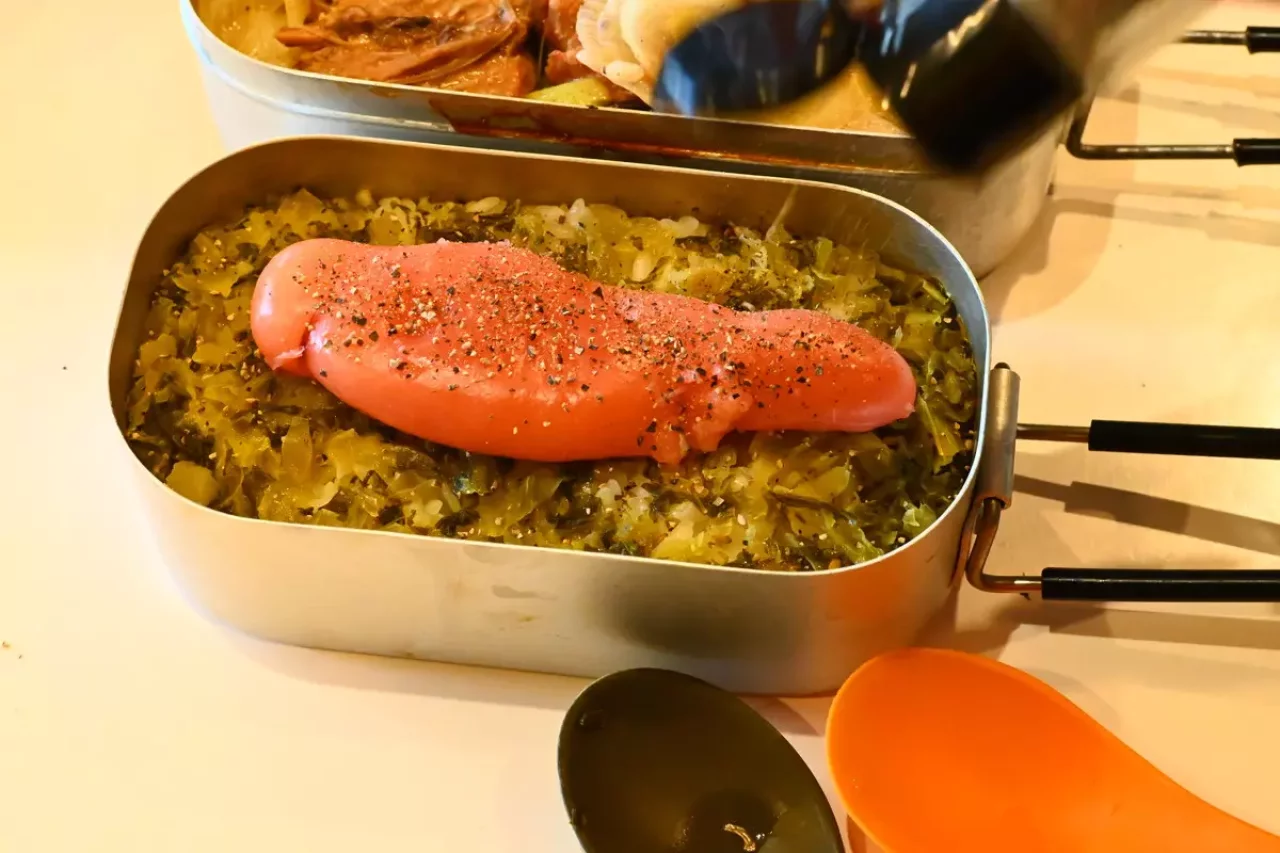 ダイソーメスティンレシピ 炊き込みご飯 完成