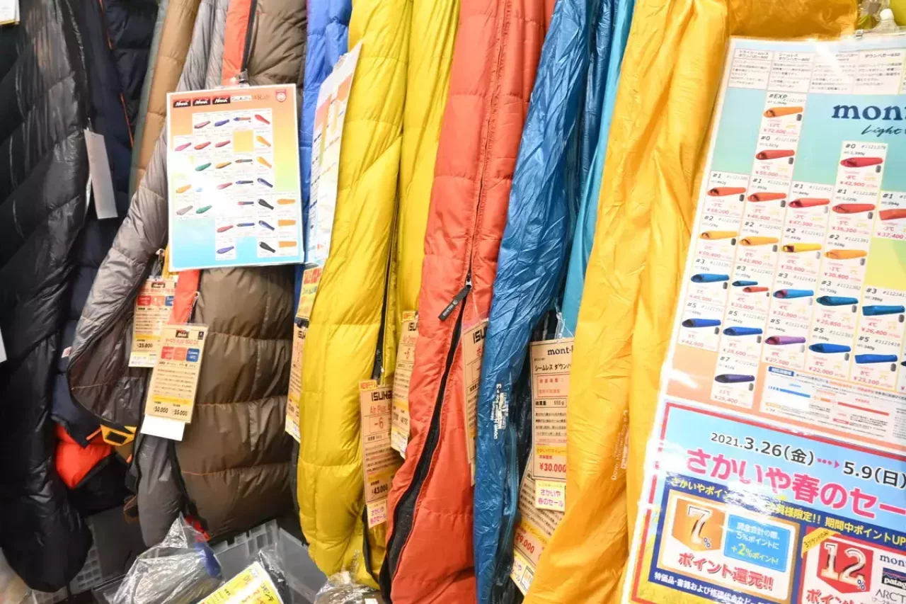 シュラフの軽量化