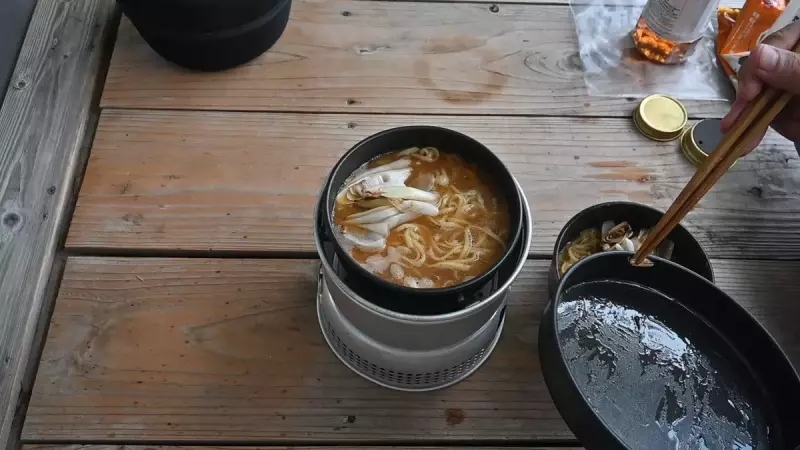 ストームクッカーS・ノンスティックので2人分のラーメンを作ってみた