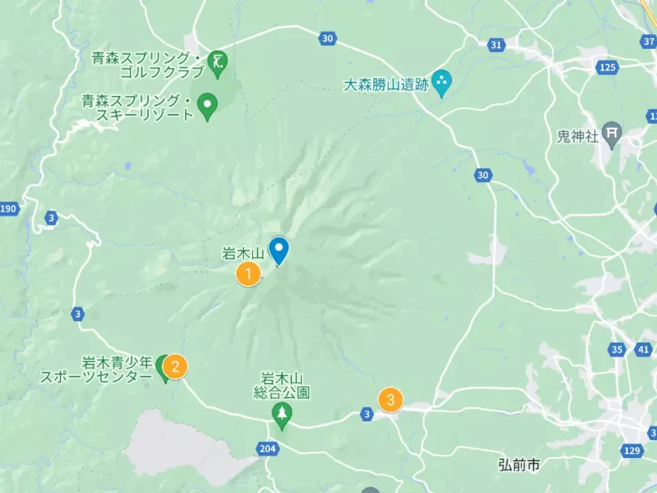 岩木山の各登山口