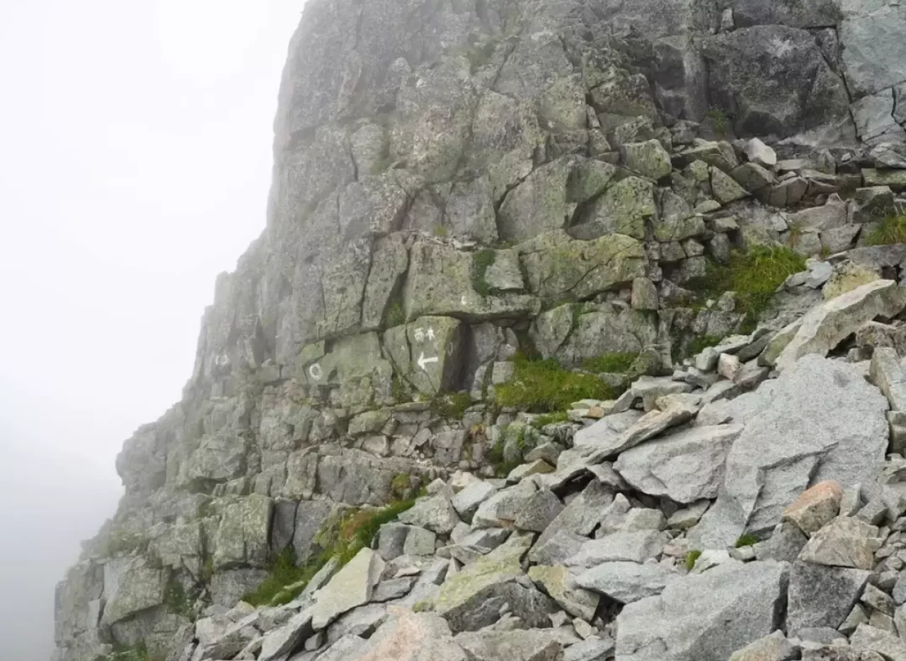 奥穂高岳からジャンダルムをピストン