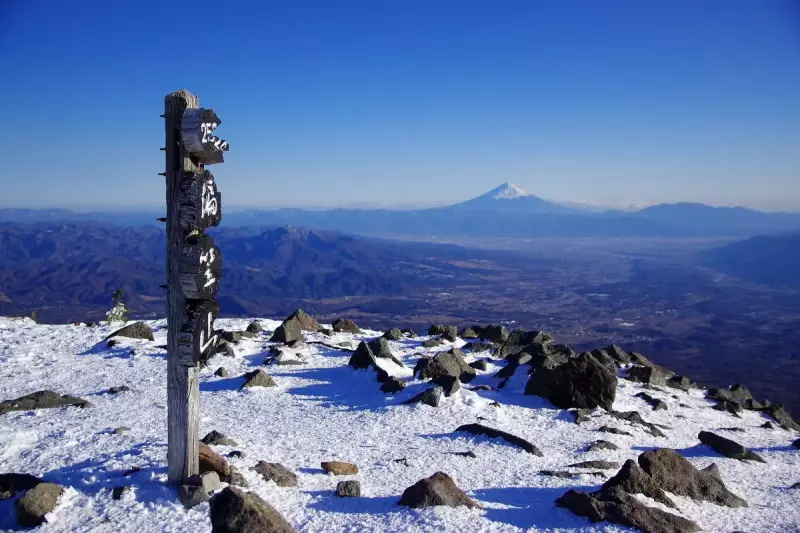 編笠山 富士山
