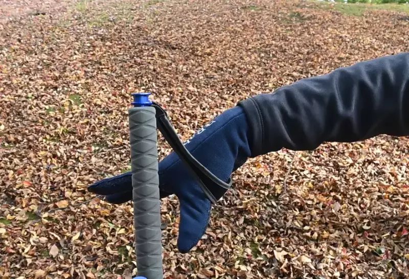 ストラップの上から手を通して握るのはあやまりです。