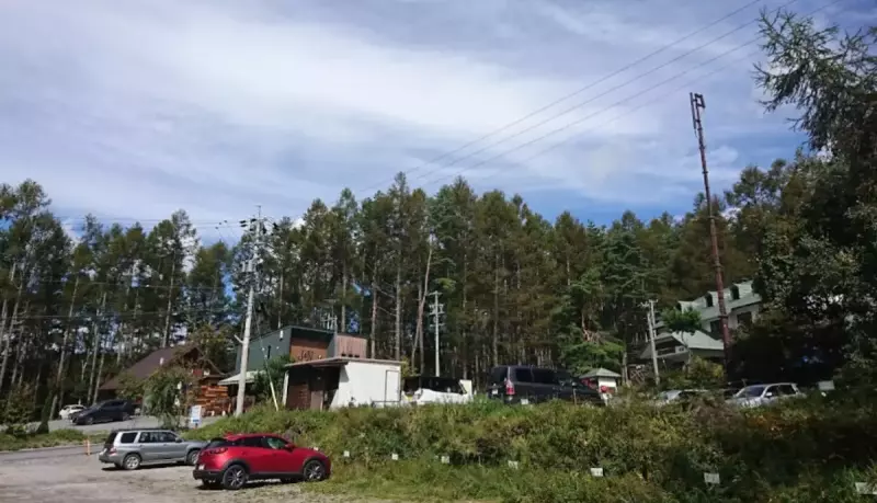 美濃戸口・駐車場