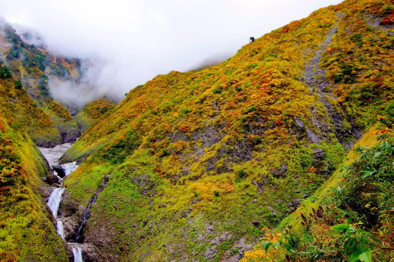 中荒沢・万年雪と紅葉登山7