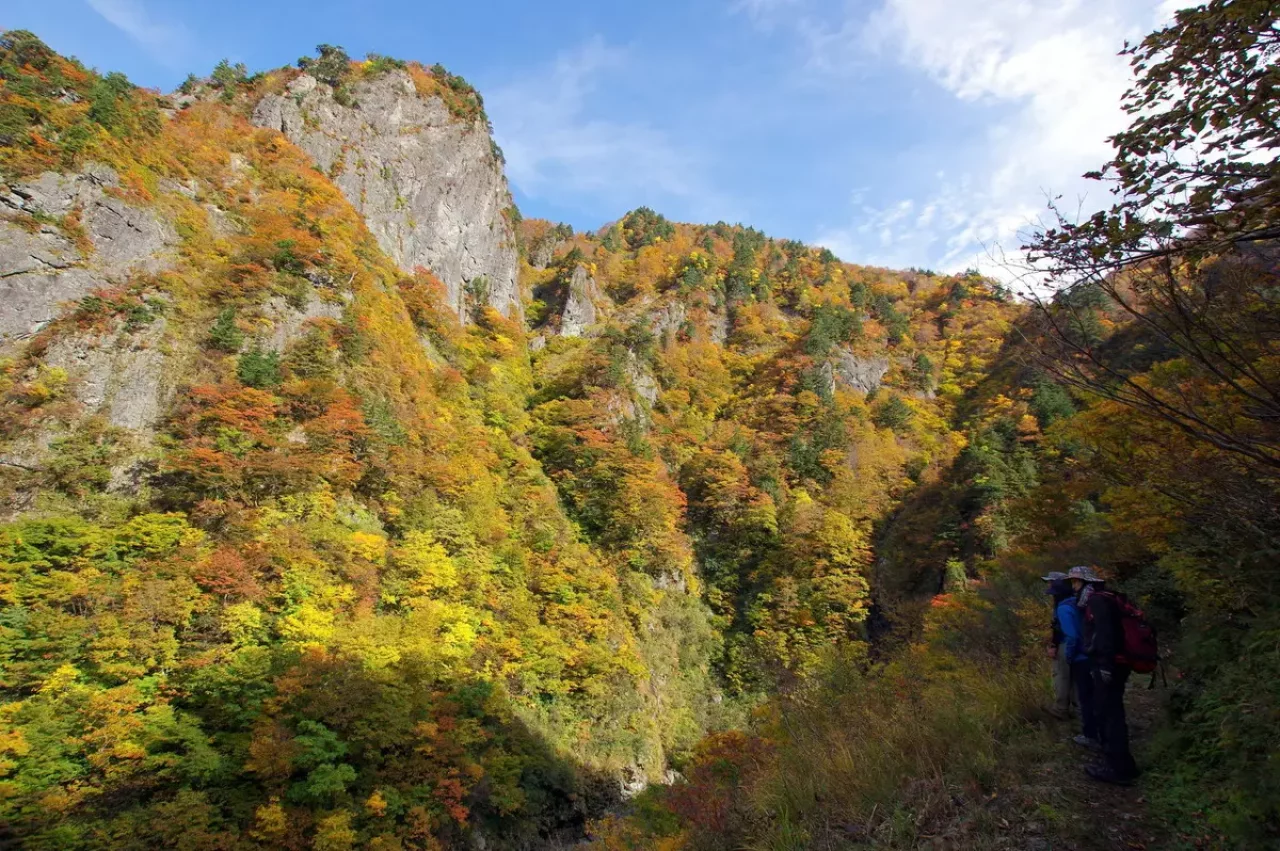 裏巻機渓谷の紅葉登山4