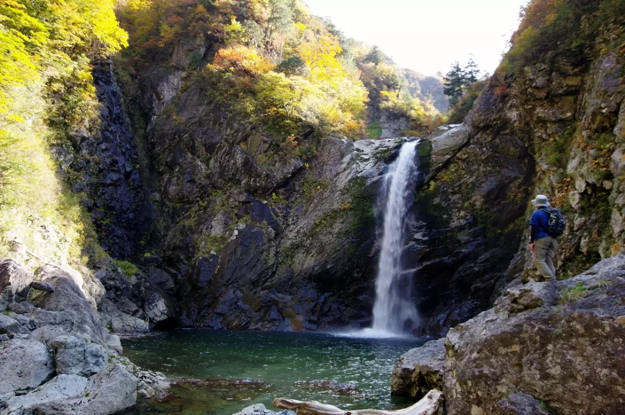 裏巻機渓谷の紅葉登山5