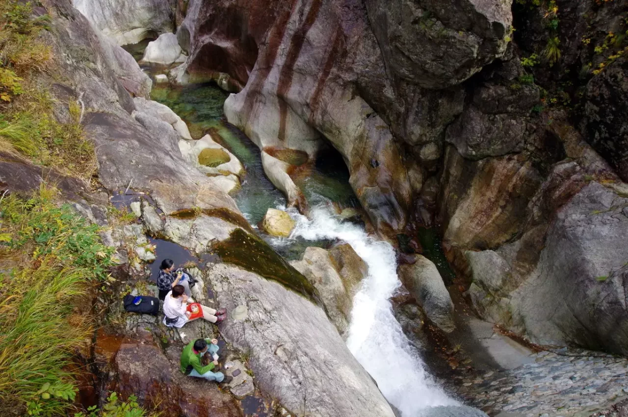 裏巻機渓谷の紅葉登山12